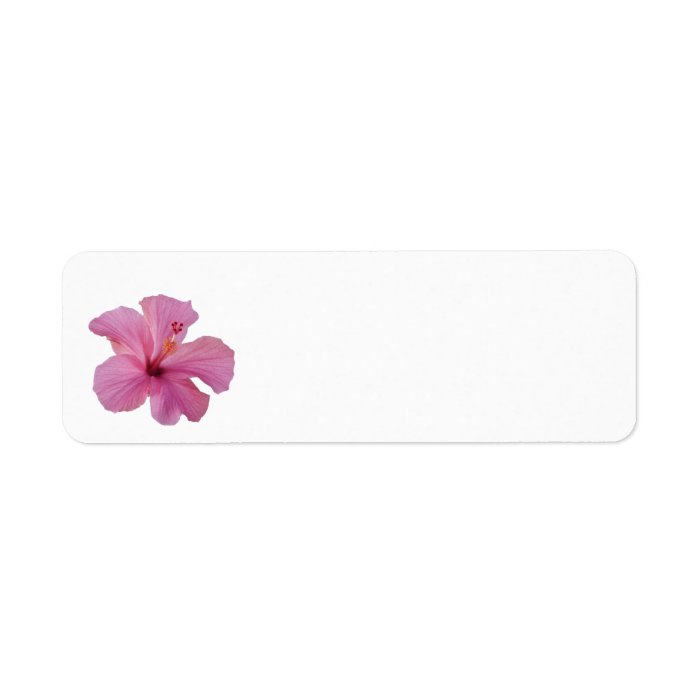Pink Hibiscus Hawaiian Flower Customized Template Custom Return Address Labels