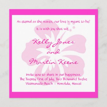 Pink Hibiscus Invite by Stephie421 at Zazzle