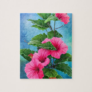 Pink Hibiscus Jigsaw Puzzle