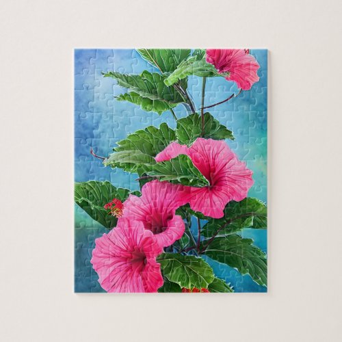 Pink Hibiscus Jigsaw Puzzle