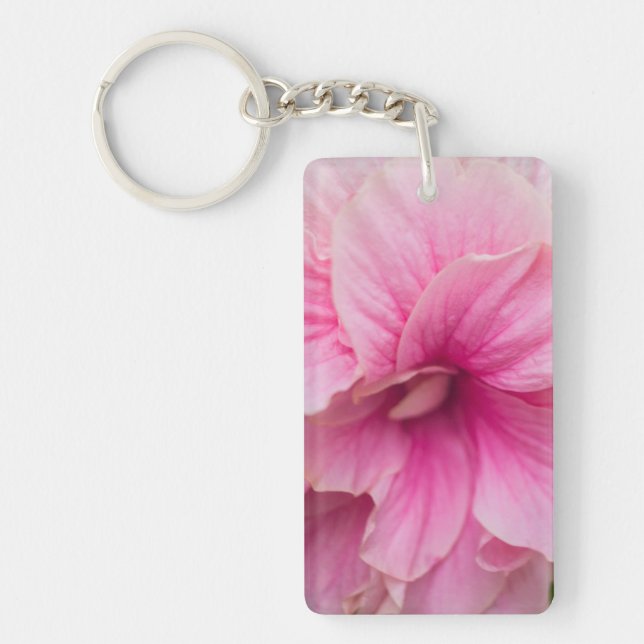 Pink Hibiscus Keychain (Front)