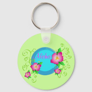 Pink hibiscus - Keychain