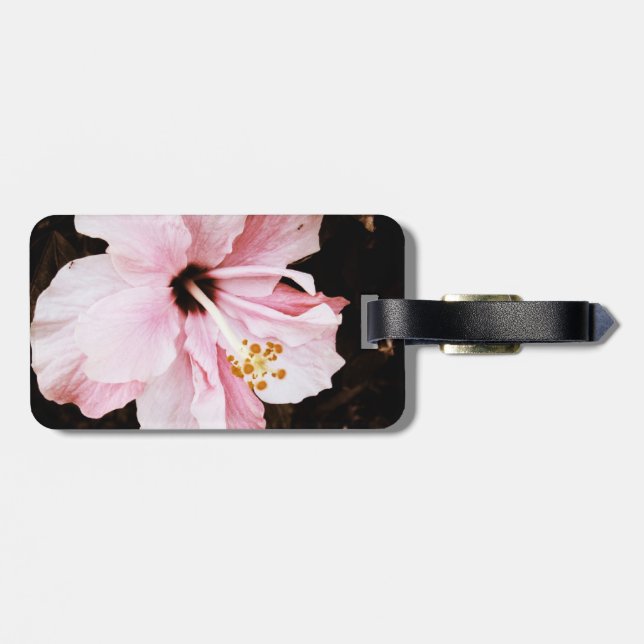 Pink Hibiscus Luggage Tag (Back Horizontal)