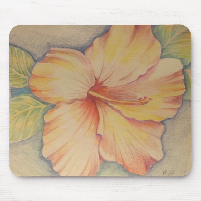pink hibiscus mouse pad (Front)