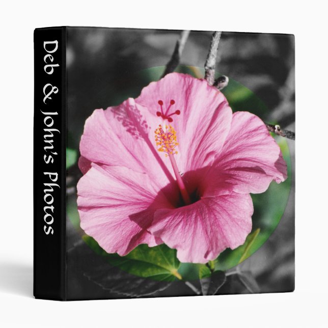 Pink Hibiscus Photo Album Binder (Front/Spine)