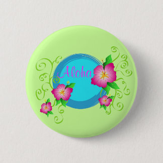 Pink hibiscus - Pin button