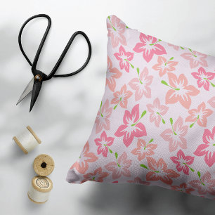 Pink Hibiscus, Pink Flowers, Pattern Of Flowers Accent Pillow
