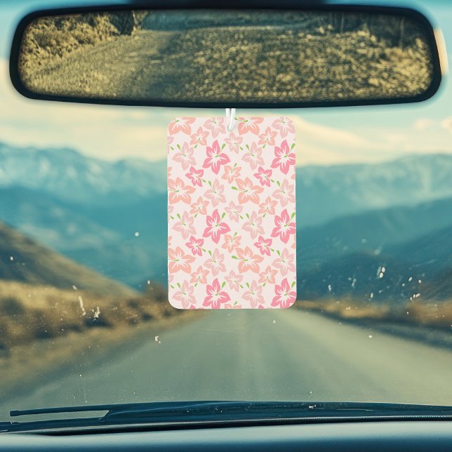 Pink Hibiscus, Pink Flowers, Pattern Of Flowers Air Freshener (Creator Uploaded)
