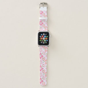 Pink Hibiscus, Pink Flowers, Pattern Of Flowers Apple Watch Band