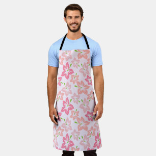 Pink Hibiscus, Pink Flowers, Pattern Of Flowers Apron