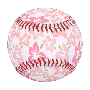 Pink Hibiscus, Pink Flowers, Pattern Of Flowers Baseball