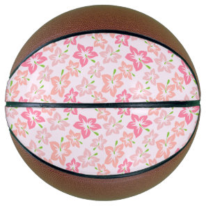 Pink Hibiscus, Pink Flowers, Pattern Of Flowers Basketball