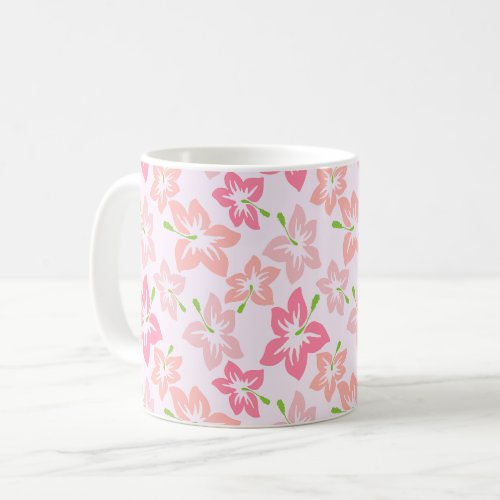 Pink Hibiscus Pink Flowers Pattern Of Flowers Coffee Mug