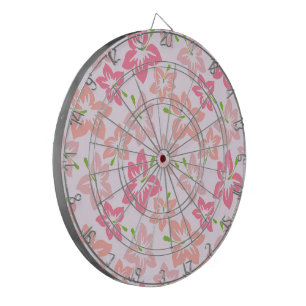 Pink Hibiscus, Pink Flowers, Pattern Of Flowers Dart Board
