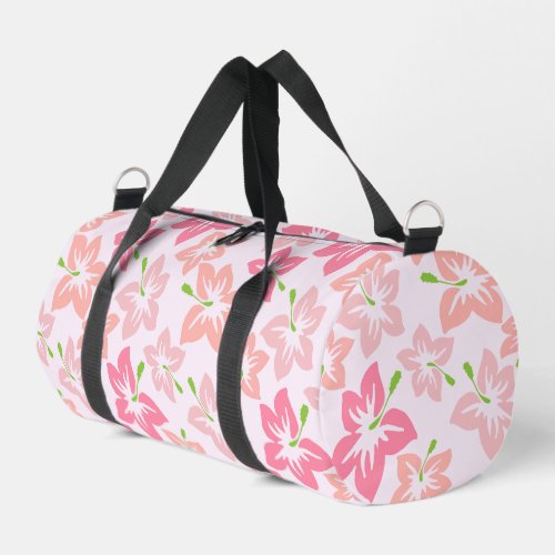 Pink Hibiscus Pink Flowers Pattern Of Flowers Duffle Bag