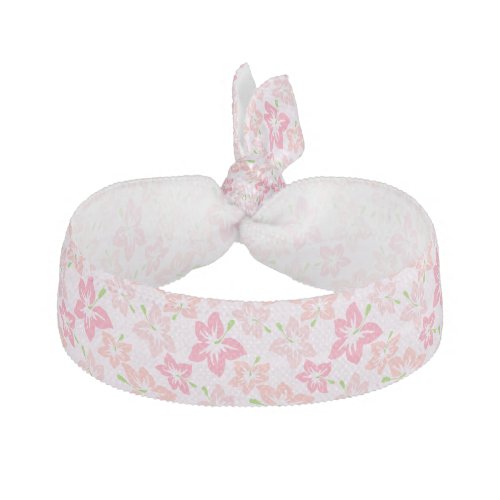 Pink Hibiscus Pink Flowers Pattern Of Flowers Elastic Hair Tie