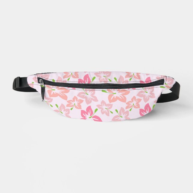 Pink Hibiscus, Pink Flowers, Pattern Of Flowers Fanny Pack (Front)