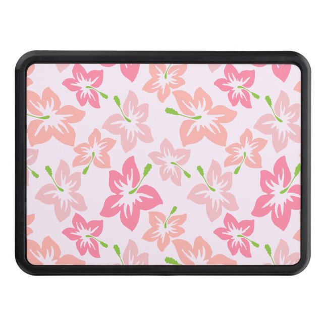 Pink Hibiscus, Pink Flowers, Pattern Of Flowers Hitch Cover (Front)