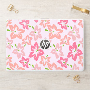 Pink Hibiscus, Pink Flowers, Pattern Of Flowers HP Laptop Skin