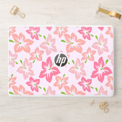 Pink Hibiscus Pink Flowers Pattern Of Flowers HP Laptop Skin