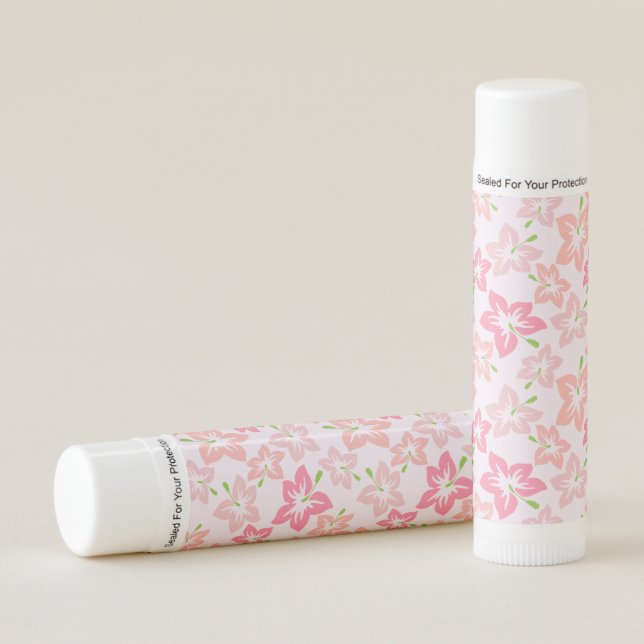 Pink Hibiscus, Pink Flowers, Pattern Of Flowers Lip Balm (Front)