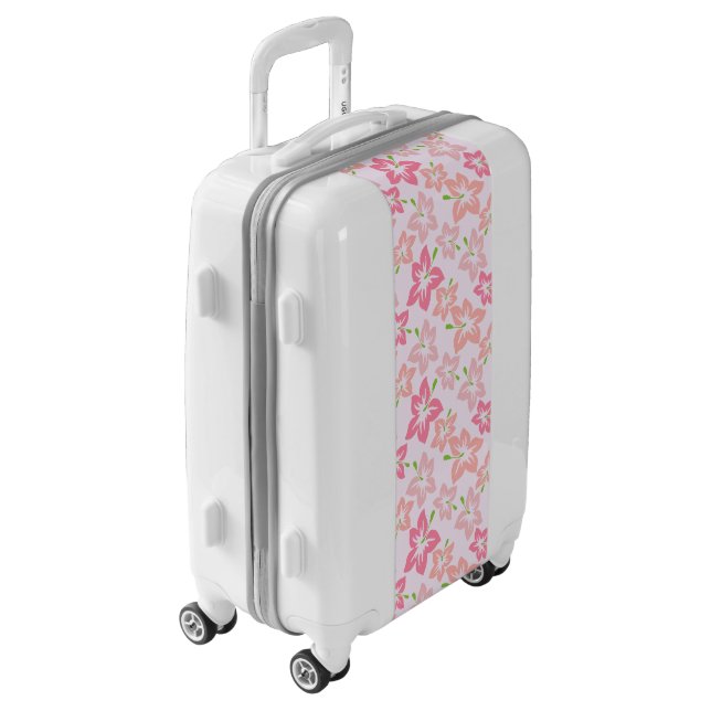 Pink Hibiscus, Pink Flowers, Pattern Of Flowers Luggage (Rotated Left)