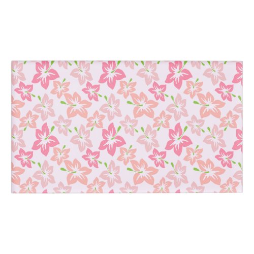 Pink Hibiscus Pink Flowers Pattern Of Flowers Name Tag