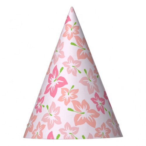 Pink Hibiscus Pink Flowers Pattern Of Flowers Party Hat
