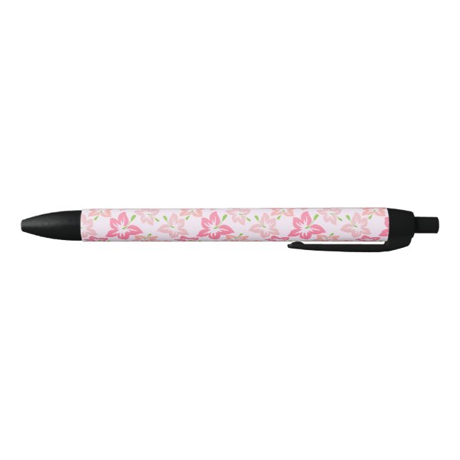 Pink Hibiscus, Pink Flowers, Pattern Of Flowers Pen (Bottom)