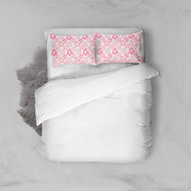 Pink Hibiscus, Pink Flowers, Pattern Of Flowers Pillow Case (Creator Uploaded)