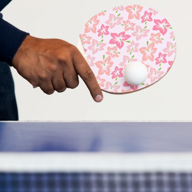 Pink Hibiscus, Pink Flowers, Pattern Of Flowers Ping Pong Paddle (Insitu)