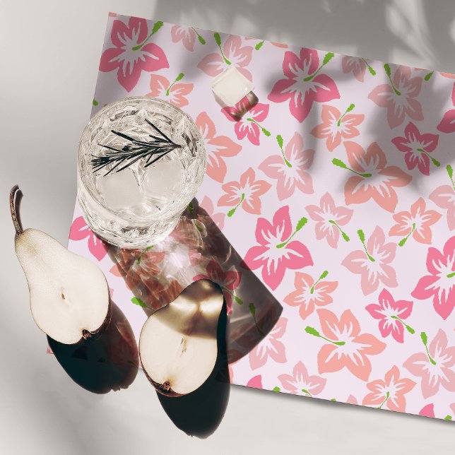 Pink Hibiscus, Pink Flowers, Pattern Of Flowers Placemat (Creator Uploaded)