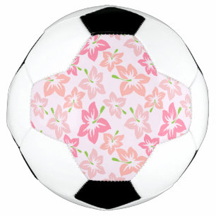 Pink Hibiscus, Pink Flowers, Pattern Of Flowers Soccer Ball
