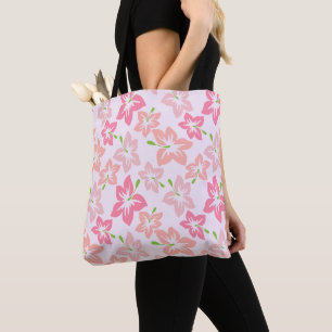 Pink Hibiscus, Pink Flowers, Pattern Of Flowers Tote Bag