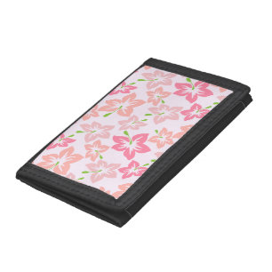 Pink Hibiscus, Pink Flowers, Pattern Of Flowers Trifold Wallet