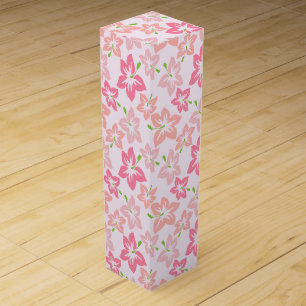 Pink Hibiscus, Pink Flowers, Pattern Of Flowers Wine Box