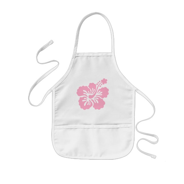 pink hibiscus Q Kids' Apron (Front)
