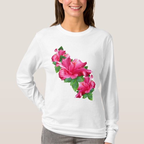 Pink Hibiscus Queen Shirts