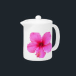 Pink Hibiscus Teapot<br><div class="desc">Individual tea pot featuring and beautiful pink hibiscus.</div>