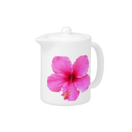 Pink Hibiscus Teapot