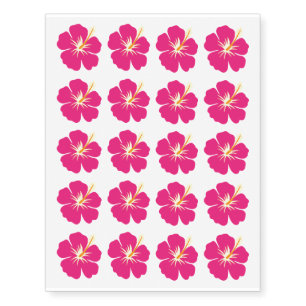 Pink Hibiscus Temporary Tattoos