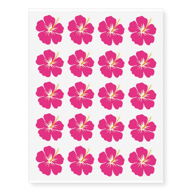 Pink Hibiscus Temporary Tattoos (Front)