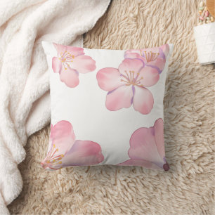 Pink hibiscus throw pillow