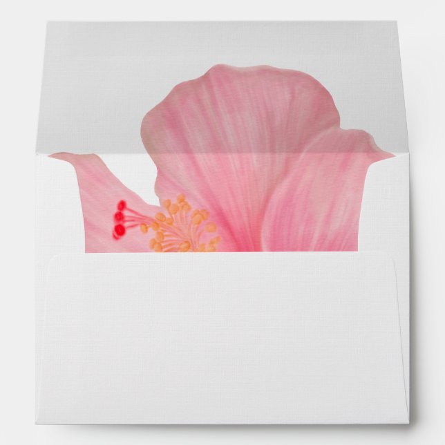Pink Hibiscus • Tropical Bloom • 5x7 Printed Envelope (Back (Bottom))