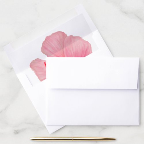 Pink Hibiscus  Tropical Bloom  5x7 Printed Envelope Liner