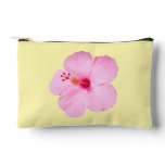 Pink Hibiscus Tropical Flower Accessory Pouch