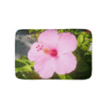 Pink Hibiscus Tropical Flower Bath Mat