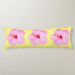 Pink Hibiscus Tropical Flower Body Pillow