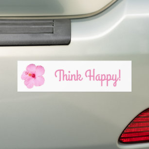 Pink Hibiscus Tropical Flower Bumper Sticker
