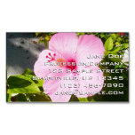 Pink Hibiscus Tropical Flower Business Card Magnet
